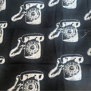 BENARTEX FABRIC FAT QUARTER Retro Rotary Dial Phone Michele D’Armore